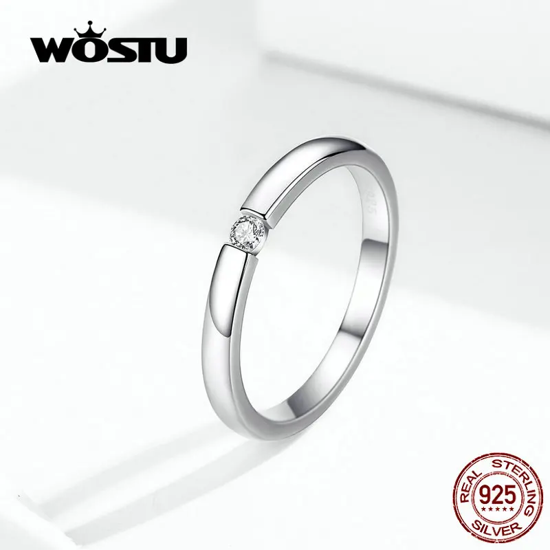 WOSTU обручальное кольцо с любовью подлинные 925 пробы серебряные маленькие