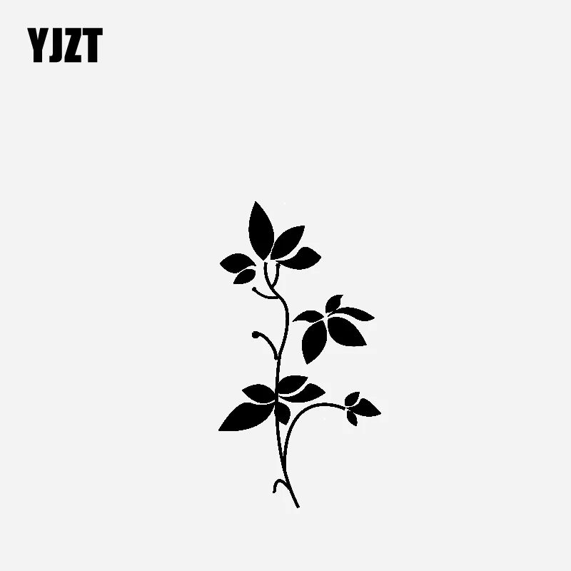 

YJZT 7.9CM*14.9CM Flower Creative Design And Decoration Car Sticker Vinyl Decal Black/Silver C23-0889