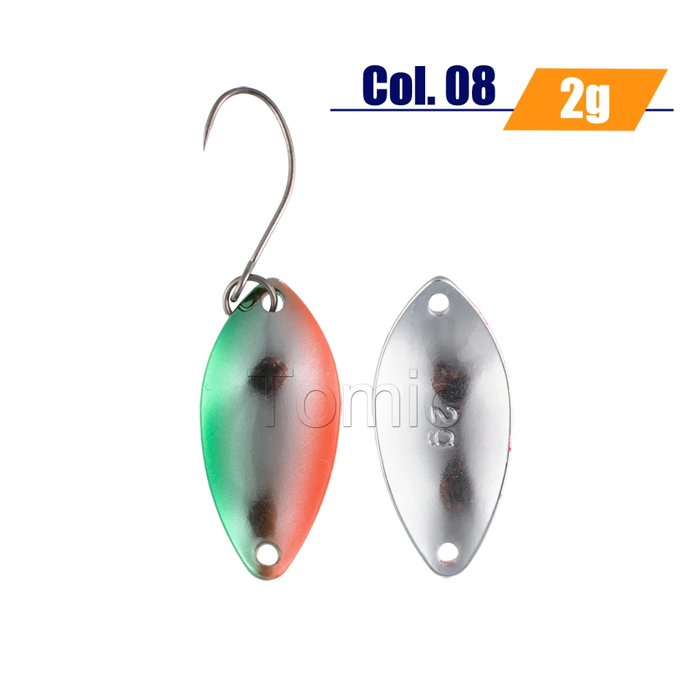 2g Orange green Томик форель области микро рыболовные ложки 2 г 3 г воблер металлическая приманка безделушки мигалка Спиннер приманка - Цвет: 2g Orange green