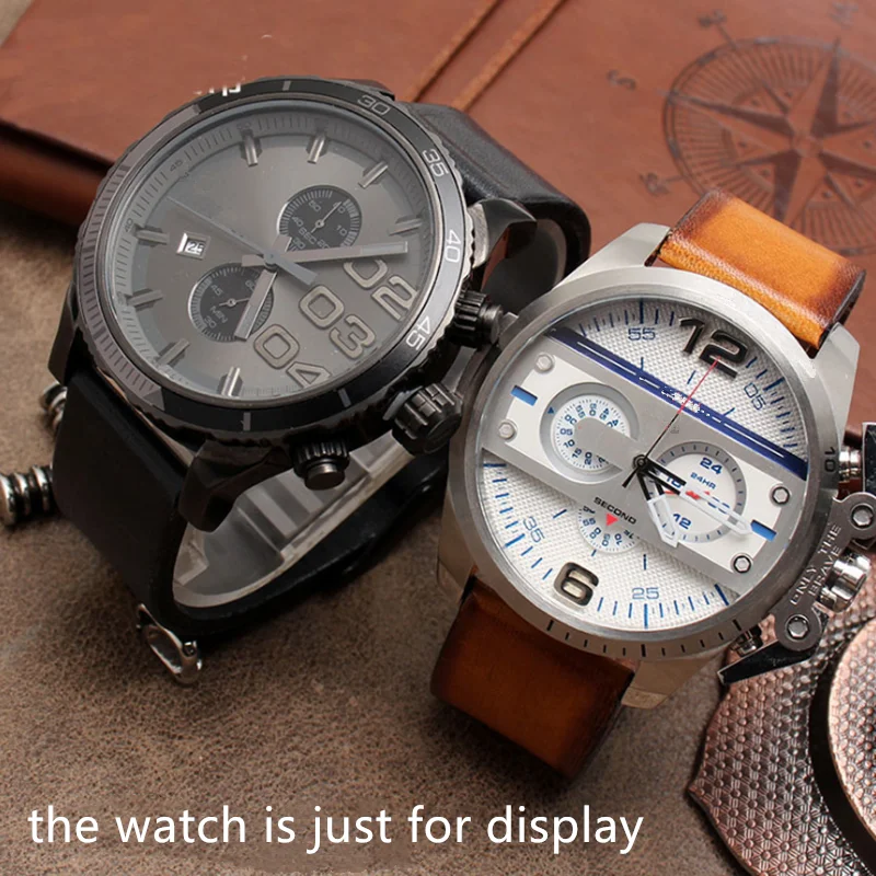 

22mm 24mm 26mm Vintage Genuine Leather Handmade Fo'r DZ4318 DZ4283 DZ1657 DZ272 Watch Band Vintage Genuine Leather For Bracelet