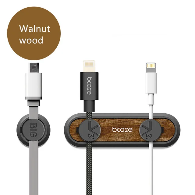 walnut wood MI Mijia TUP2, магнитный кабельный зажим, настольный органайзер, держатель для управления, Магнитная база, текстура древесины, зажимы для кабеля - Цвет: walnut wood