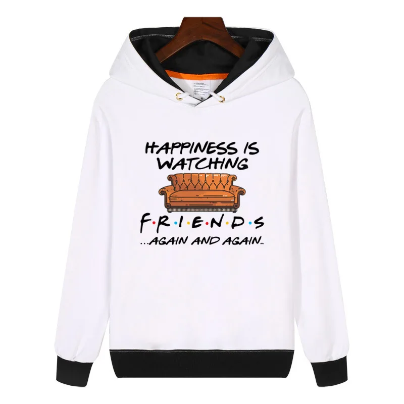 Толстовки с капюшоном happiness is watching tv Show friends модные мужские и женские свитшоты