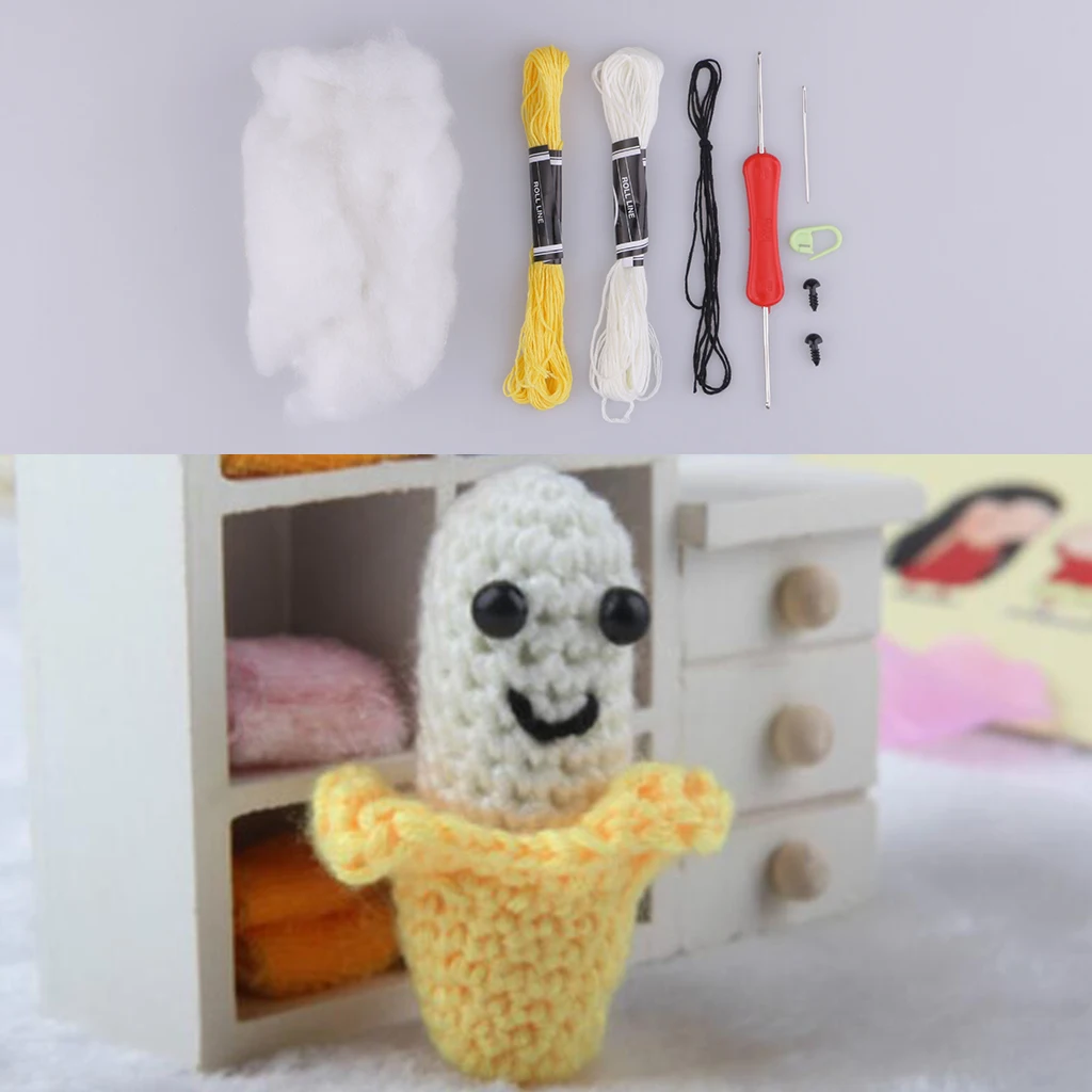 Ручной работы DIY Банан Кукла игрушка набор для вязания крючком Amigurumi набор для детей начинающих ремесел