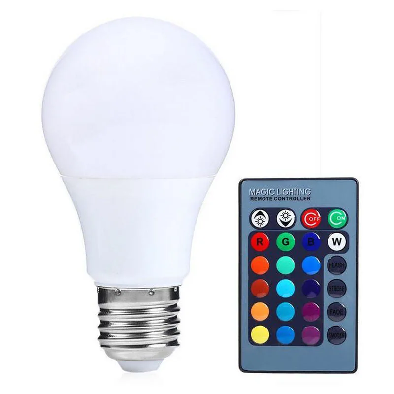 RGB E27 светодиодные лампы высокой мощности 5 Вт 9 20 220 В LED Мини RGBW Глобус лампада