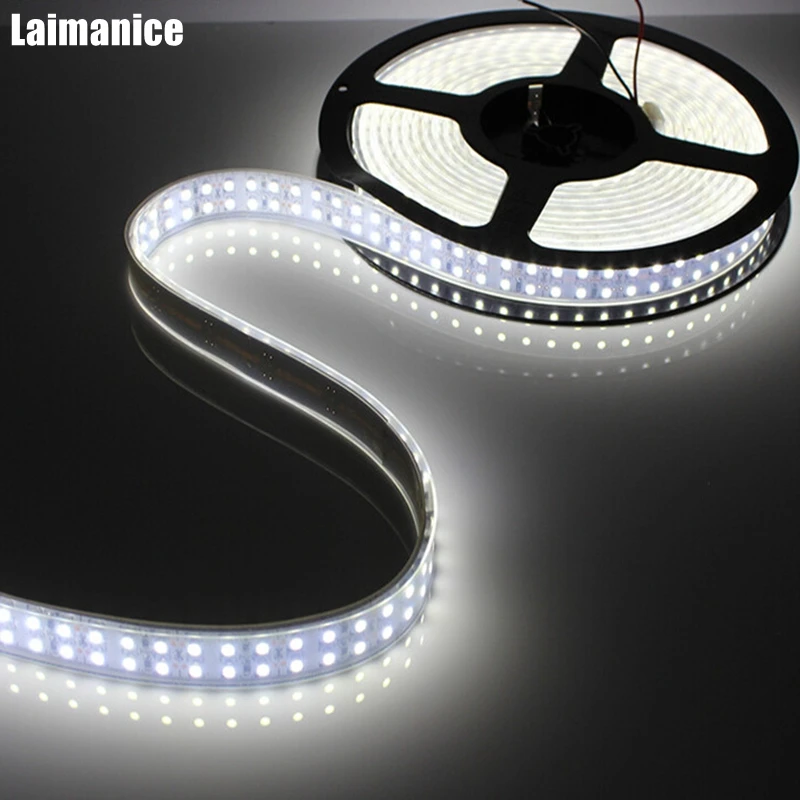 Супер яркая двухрядная DC12V SMD 3528 Светодиодная лента 1200LED 240 светодиодов/м 5 м/лот IP67