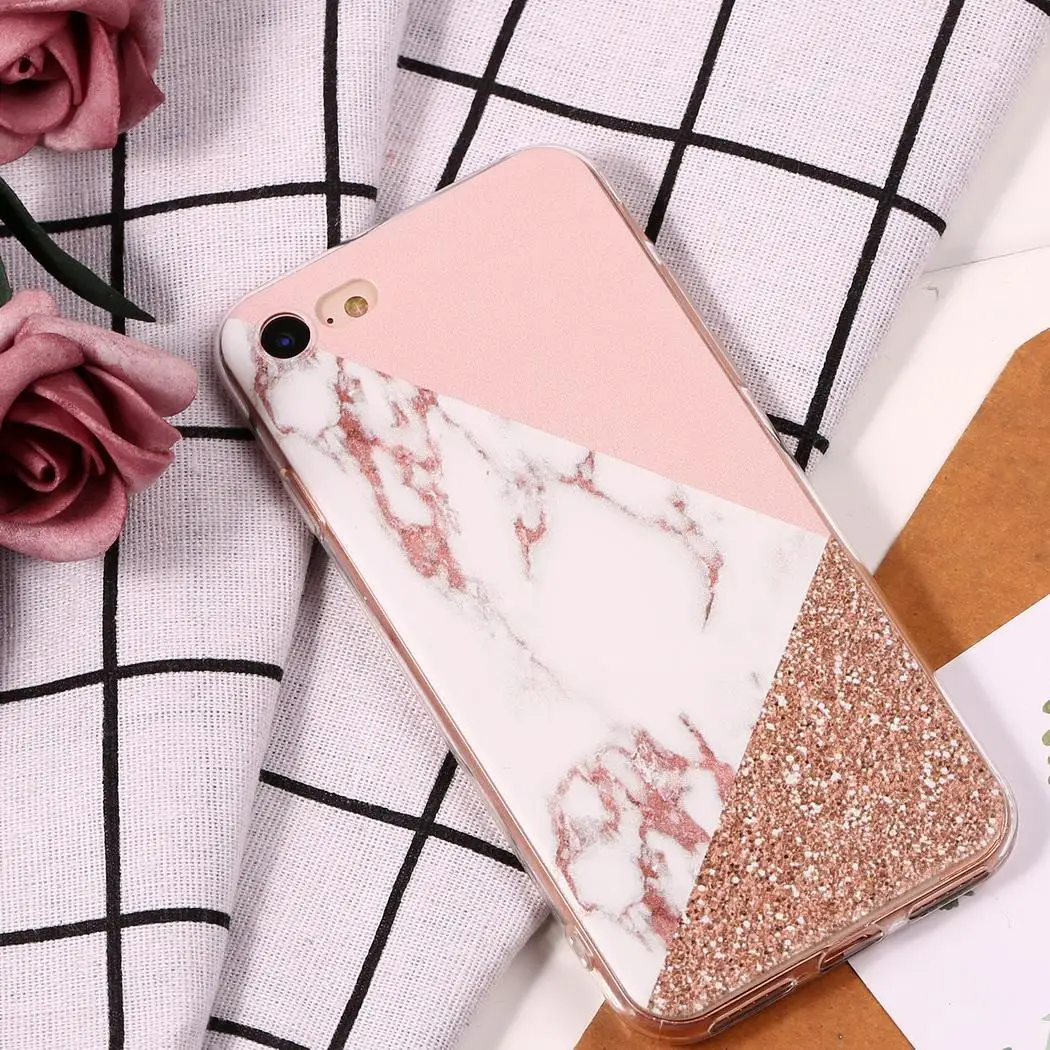 Модный мягкий мраморный окрашенный квадратный чехол для телефона Тонкий iPhone