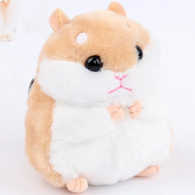 BR Милый Kawaii плюшевый маленький хомячок куклы мультфильм животные брелок мини мягкие игрушки для женщин дети помпон мех брелок для ключей автомобиля сумка - Цвет: BR