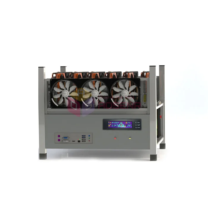 Чехол с открытым воздухом для майнинга 6 GPU компьютер установка ETH вентиляторов и