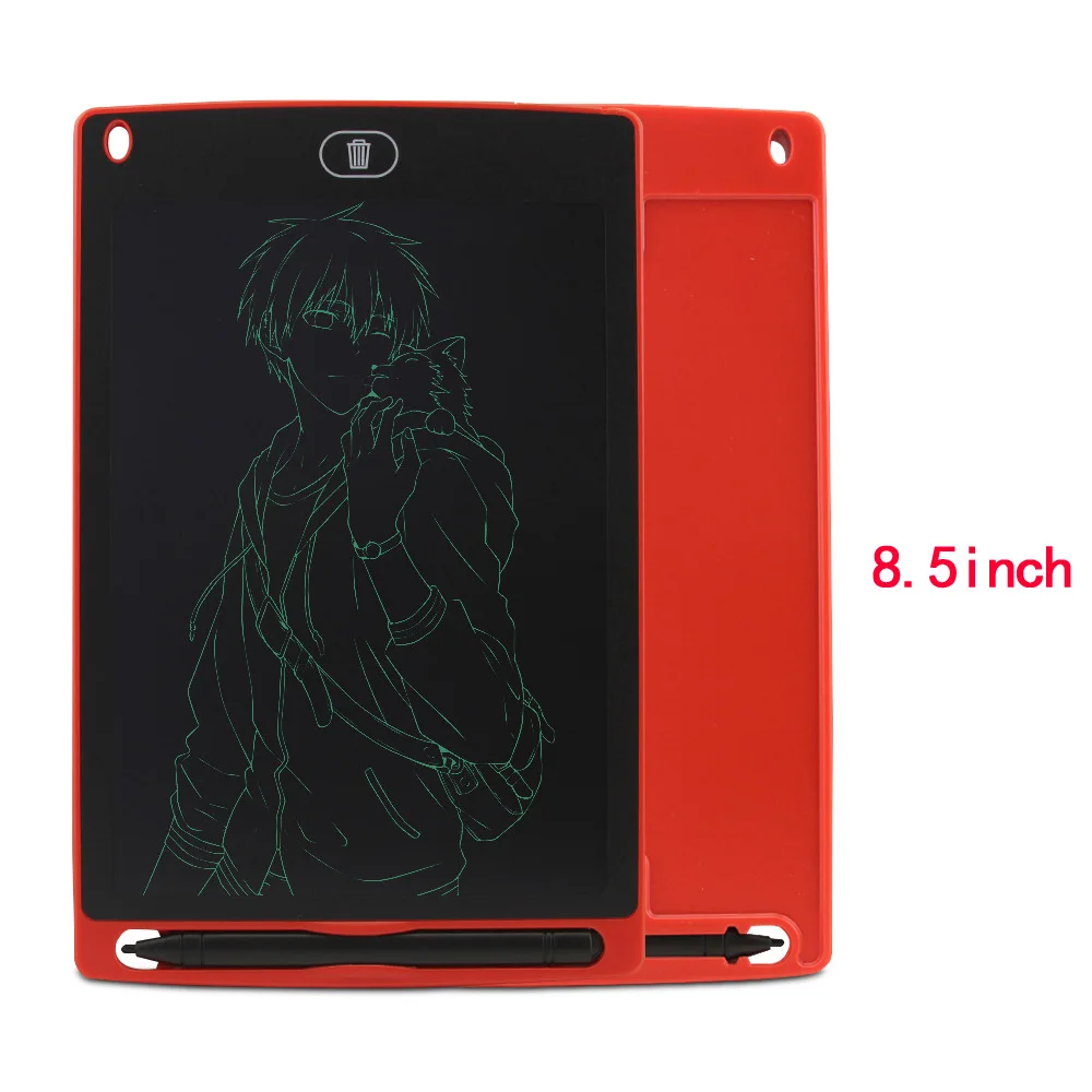 8.5inch red Игрушки для рисования 8,5/12 дюймов ЖК-планшет для письма стереть планшет для рисования электронный безбумажный ЖК-почерк коврик для рисования детская письменная доска малыш - Цвет: 8.5inch red