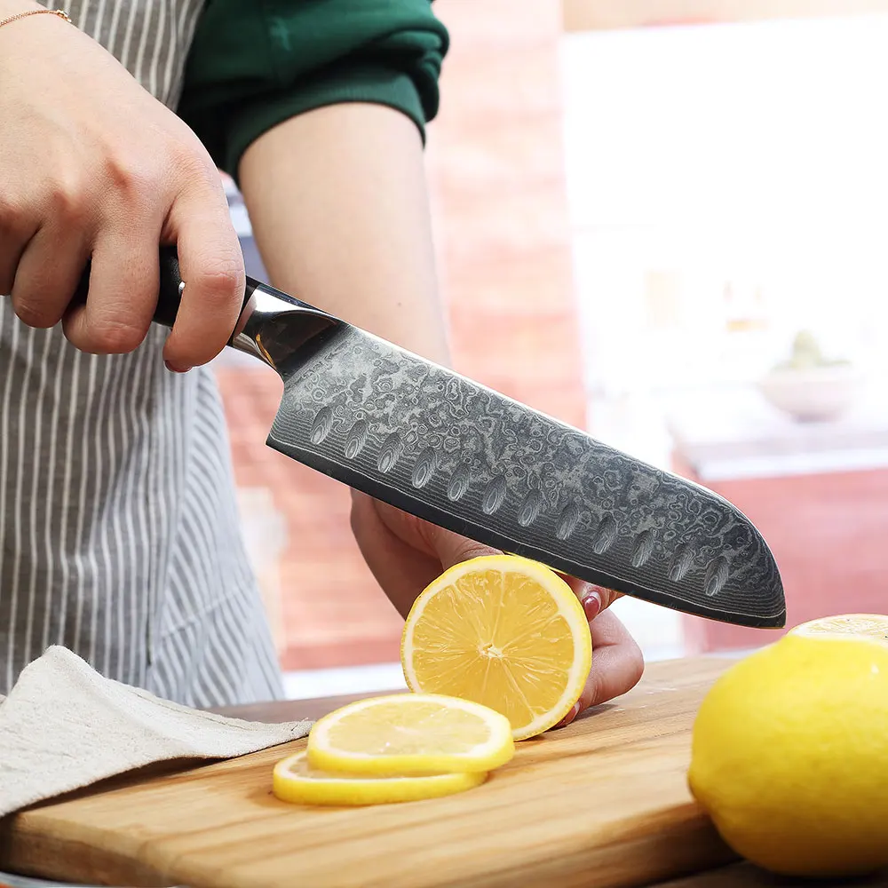 SUNNECKO профессиональный набор кухонных ножей из 2 предметов нож Santoku японский VG10