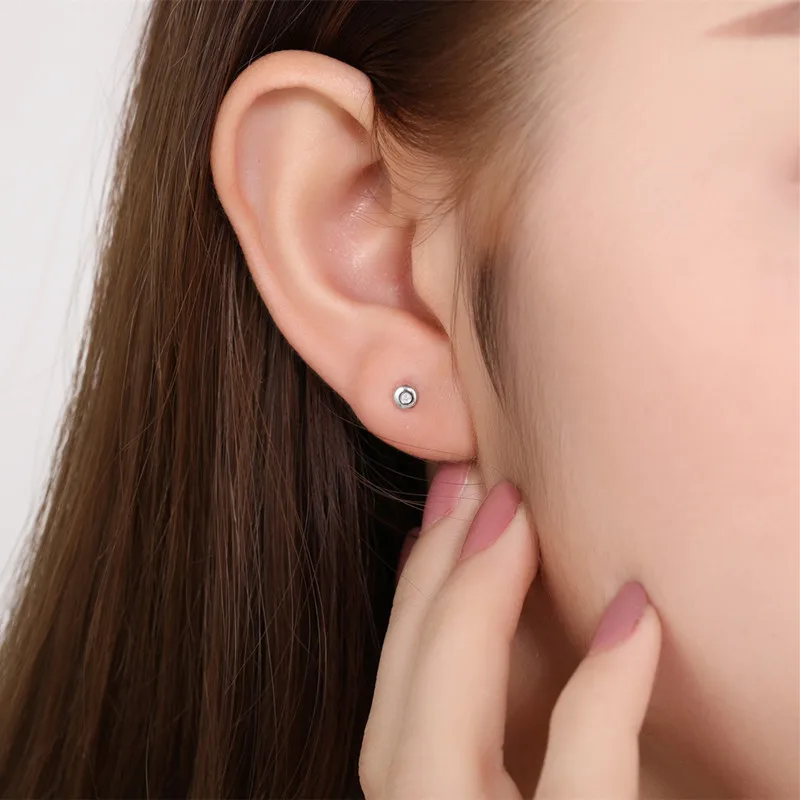 ZOCAI Новый Дизайн волновой точки Earrings 0 02 CT сертифицированных сережки с настоящим