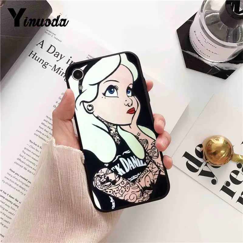 Yinuoda Татуированная принцесса Алиса Ариэль Жасмин клиент Телефон чехол для iPhone 8 7 6