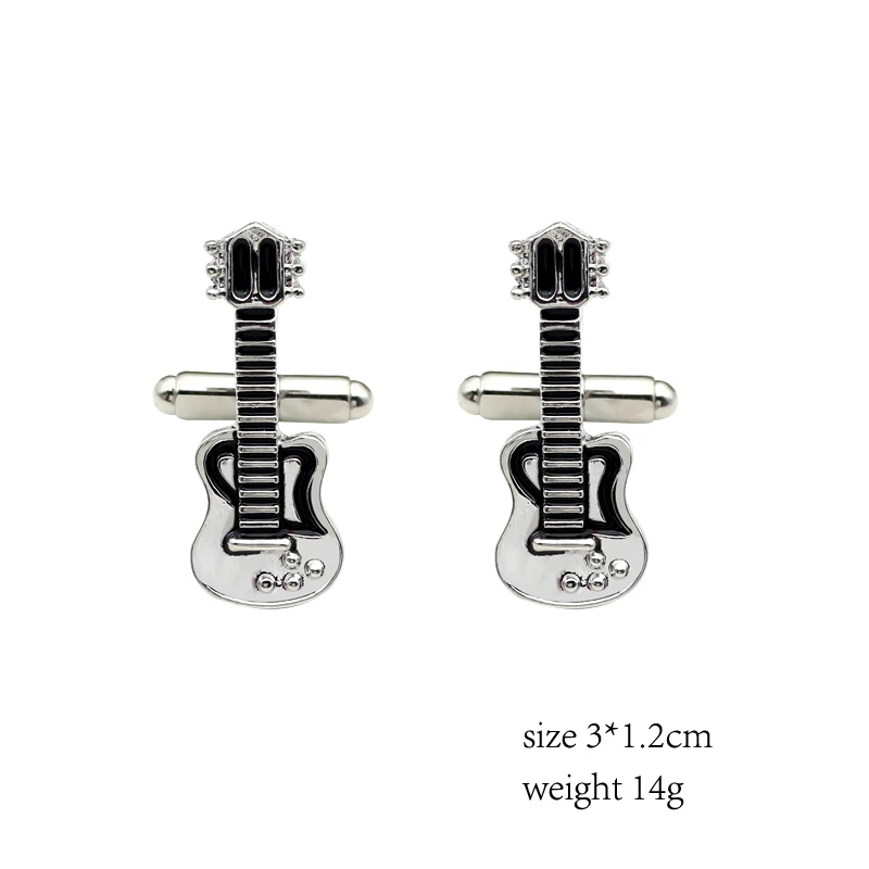 

Luxury Violin Guitar Cufflinks For Men High Quality Enamel Musical Instrument Cufflink Tie Clip French Shirts Cuff Link Gemelos