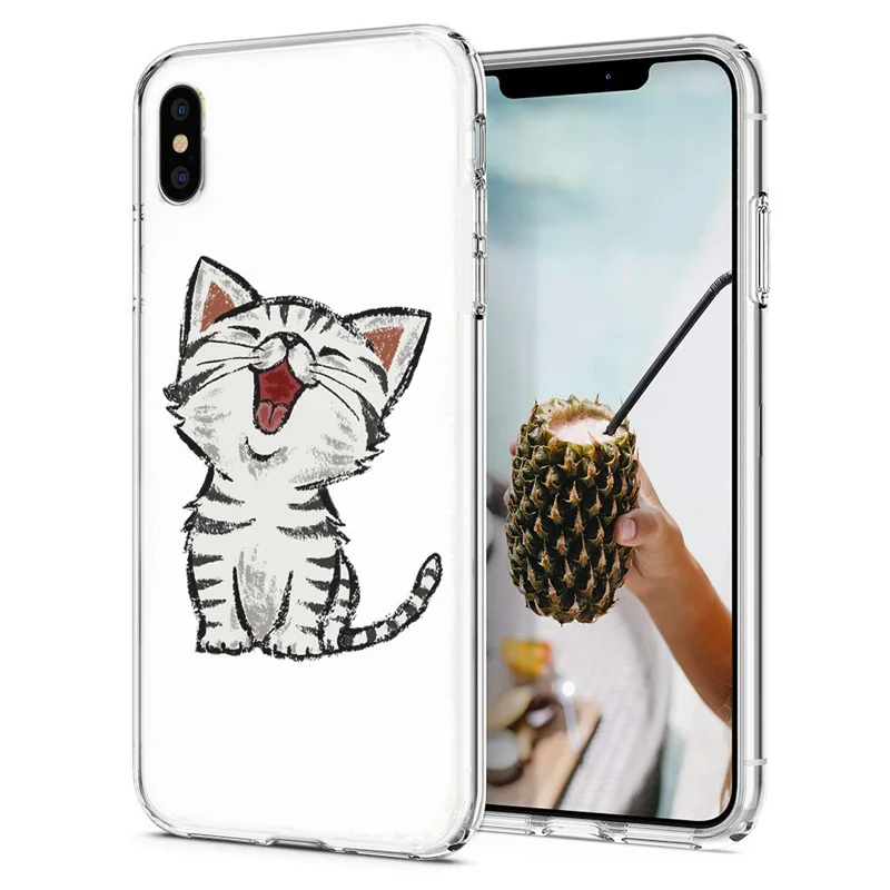 Soft Phone Case For iPhone 6 7 8 plus Covers TPU Colorful Cute Cat Dog Bear Pattern Fundas X XR XS F053 |