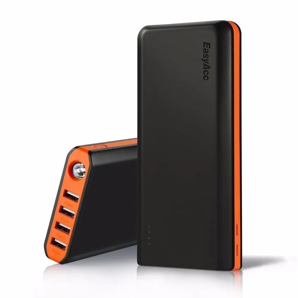 Портативное зарядное устройство EasyAcc 20000 мАч 4 USB 18650 А портативное Внешнее для Samsung