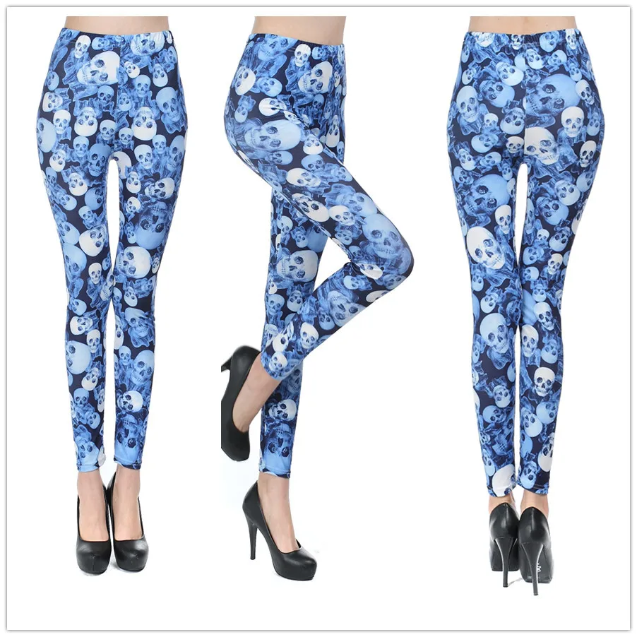 Godier/Лидер продаж сексуальные леггинсы для ночного клуба женские с принтом черепа