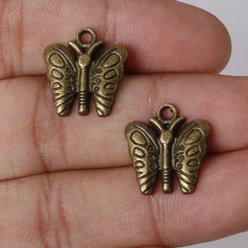 Оптовая продажа винтажные подвески смешанные 10 размеров кулон в виде бабочки