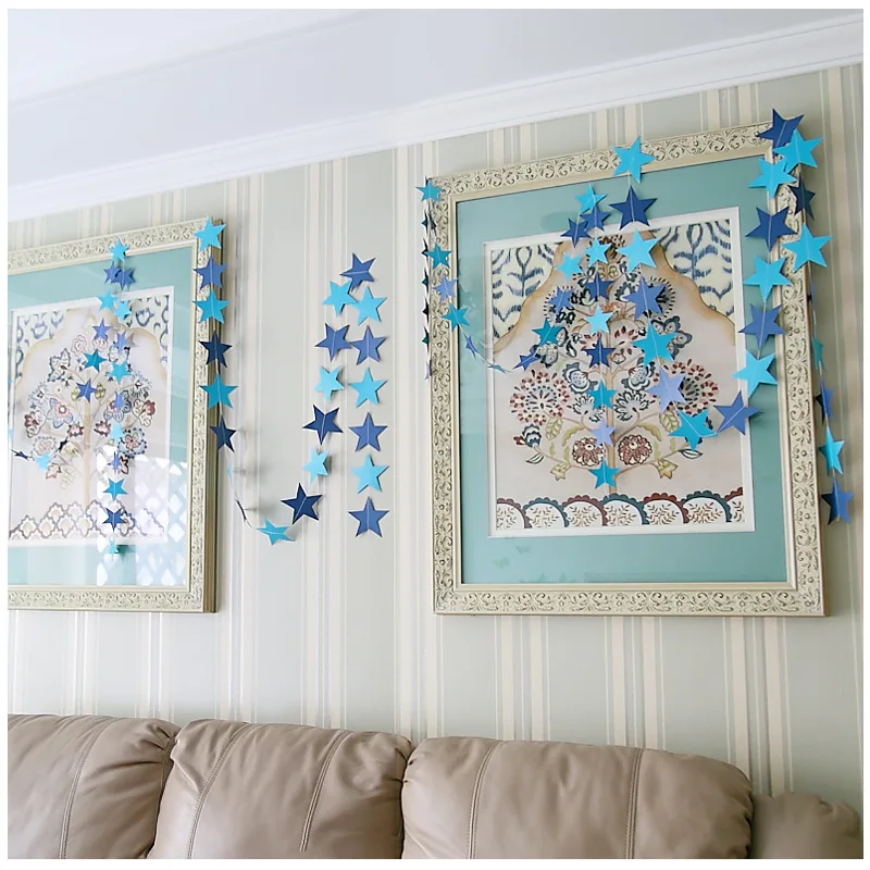 4 метра золотые и серебряные бусины светлые картонные подвесные украшения со