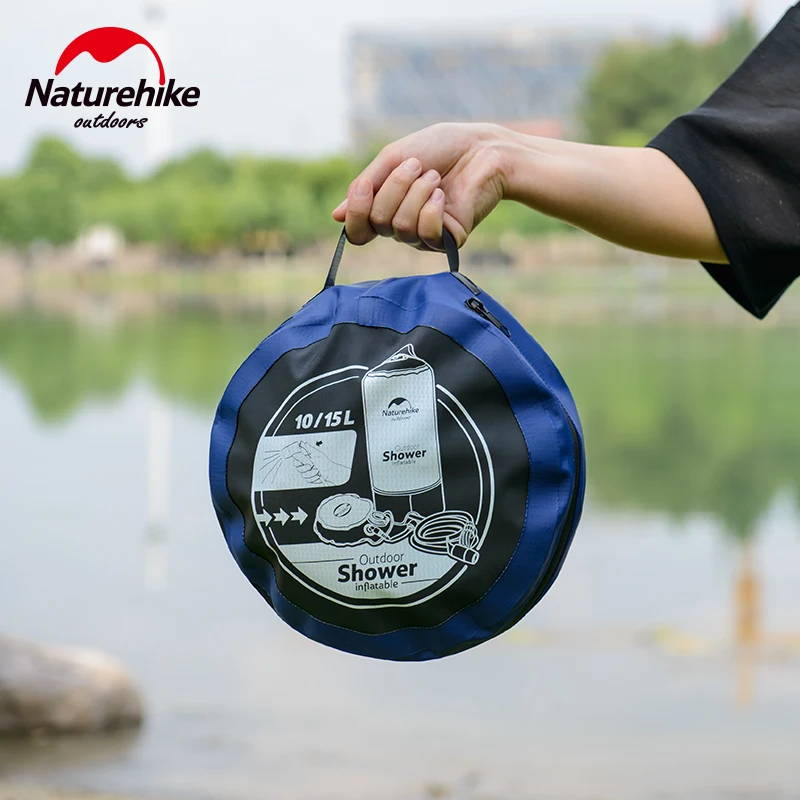 Портативная надувная душевая лейка NatureHike 11L для походов и душа купания в воде