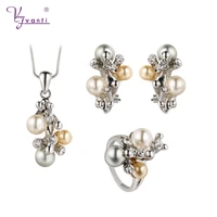 kfvanfi silver color imitation pearl rhinestones zinc alloy jewelry sets elegant fashion birthday gift for women for girls
