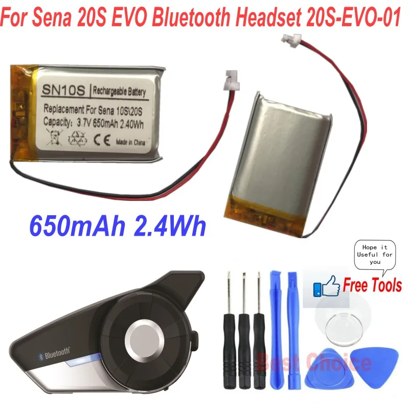 3 7 V 650mAh литий ионный аккумулятор для Sena 20S EVO Bluetooth гарнитура 01 + Бесплатные
