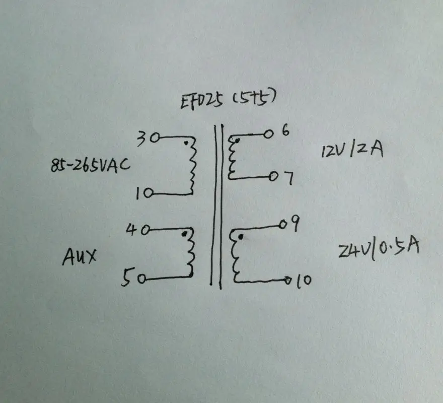 EFD25 SMPS ферритовый сердечник трансформатор AC85 265V к DC12V 24V 36W TOP246R 5 + PTH