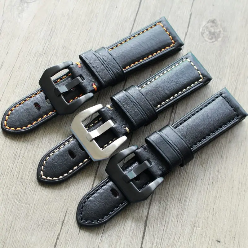 

20 21 22 24 26 mm Retro Handmade Genuine Leather Men Watchbands Universal Wrist Watch Band Strap Belt for branded watch for PAM