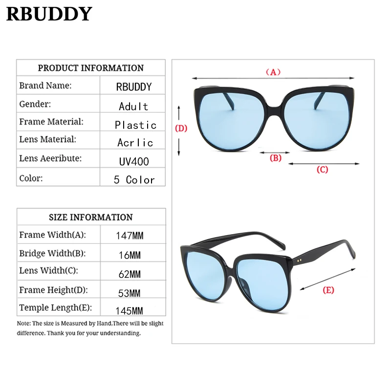 RBUDDY Новые Солнцезащитные очки женские и мужские пластиковые 2019 Ретро кошачий