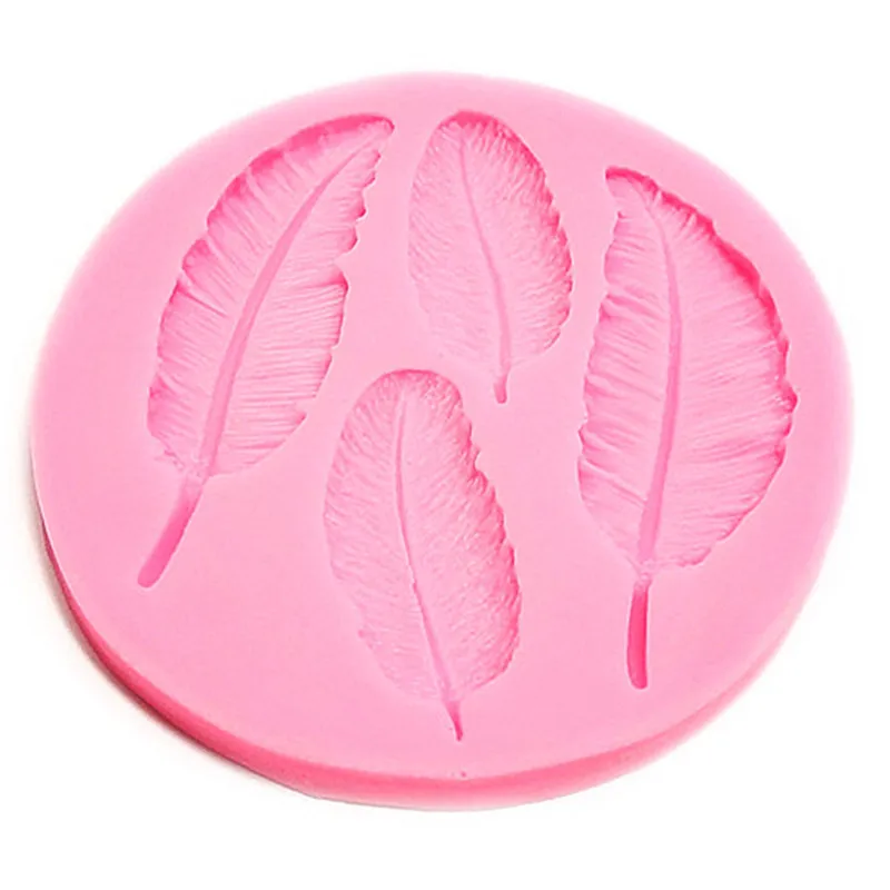4 перья формы силиконовой помадной плесень Торт украшения выпечки инструменты