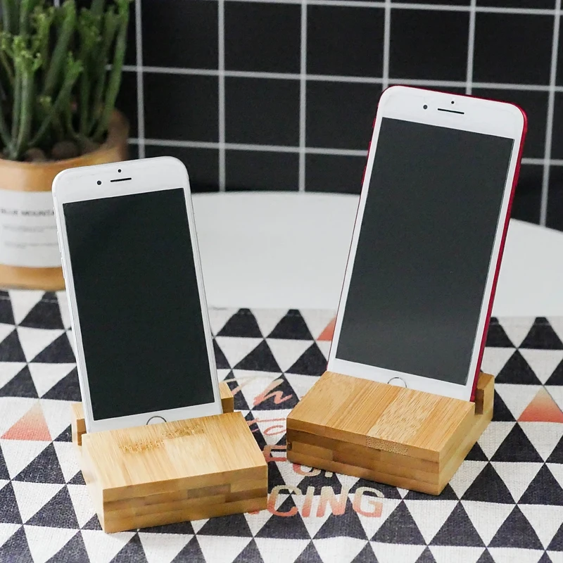 Zakka Style Bamboo Desk Organizer Square Multi-Use Storage Holder Photo Frame/Phone Eco Natural Wood Display | Дом и сад