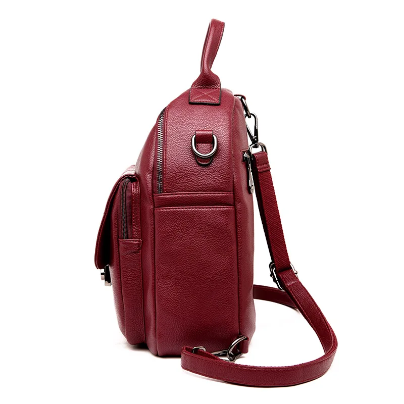 2019 многофункциональные женские кожаные рюкзаки Женская дорожная сумка через