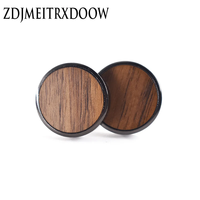 ZDJMEITRXDOOW деревянная Модная рубашка запонки для мужчин подарок бренд Запонки кнопка черный деревянный запонки abotoaduras