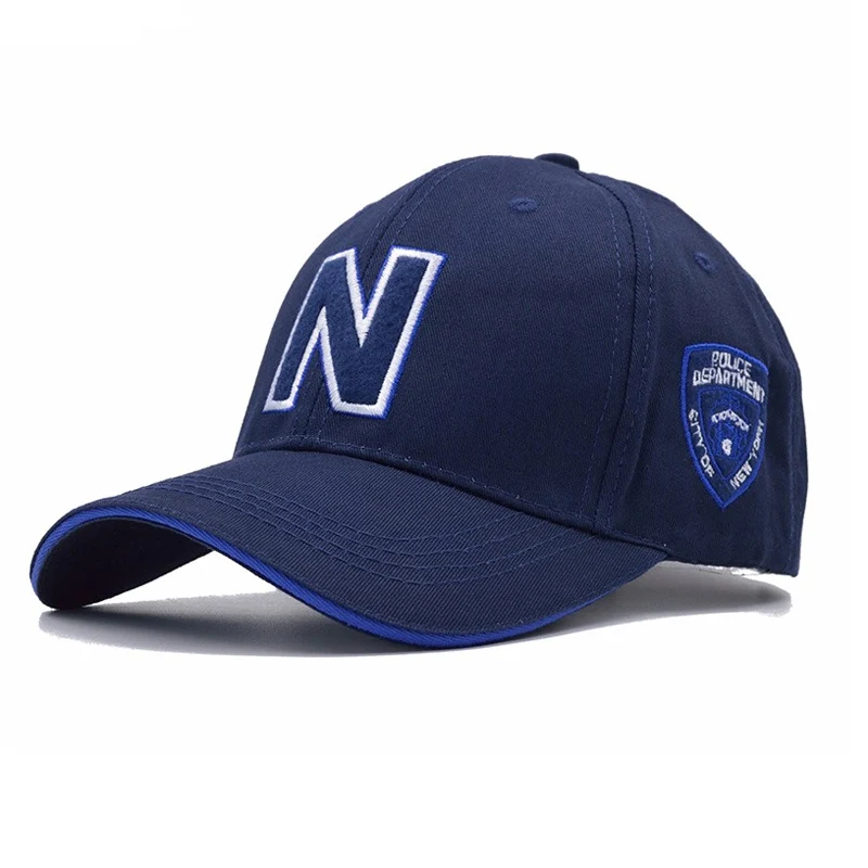 Navy blue Ymsaid, 4 цвета, мужская бейсбольная кепка s, брендовая, Полицейская Кепка с N буквой, замшевая бейсболка, женские бейсболки, регулируемые - Цвет: Navy blue