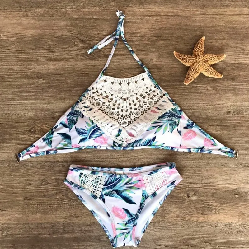 2018 женский сексуальный комплект бикини Новый пуш ап полый кружевной бандажный