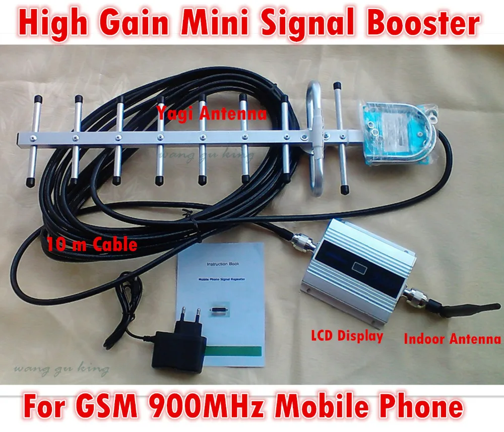 LCD 13dBi 9 Yagi единиц антенна + кабель GSM 900 МГц усилитель сигнала мобильного телефона