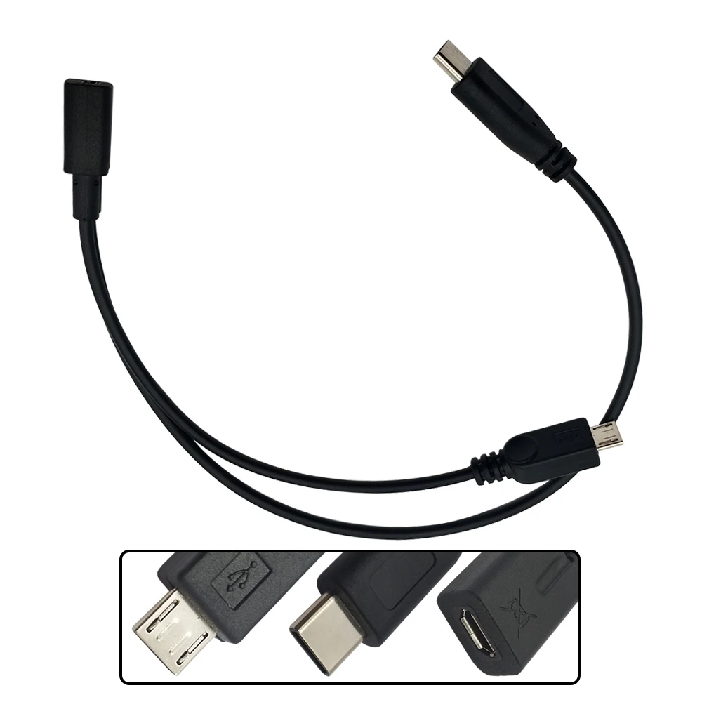 Danspeed женщин и мужчин Y Разветвитель USB 2.0 Micro 3.1 Тип C & 5 Булавки зарядки данных