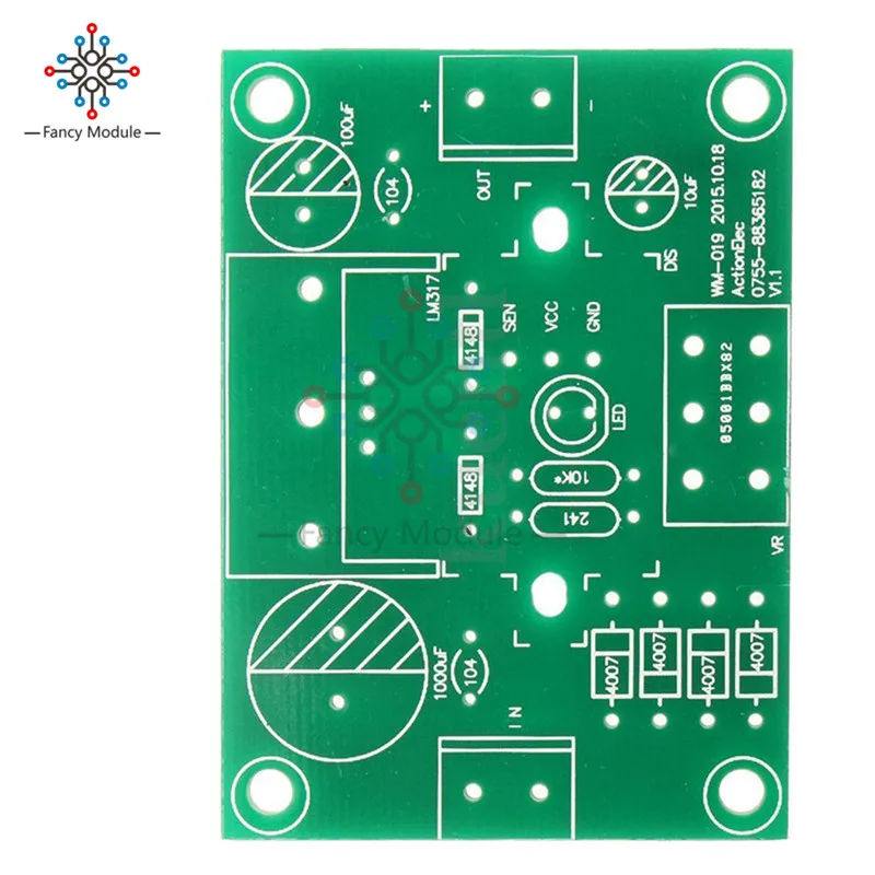 DIY Kit Электрический LM317 регулируемый регулятор напряжения понижающий модуль питания со светодиодной измерительной панелью