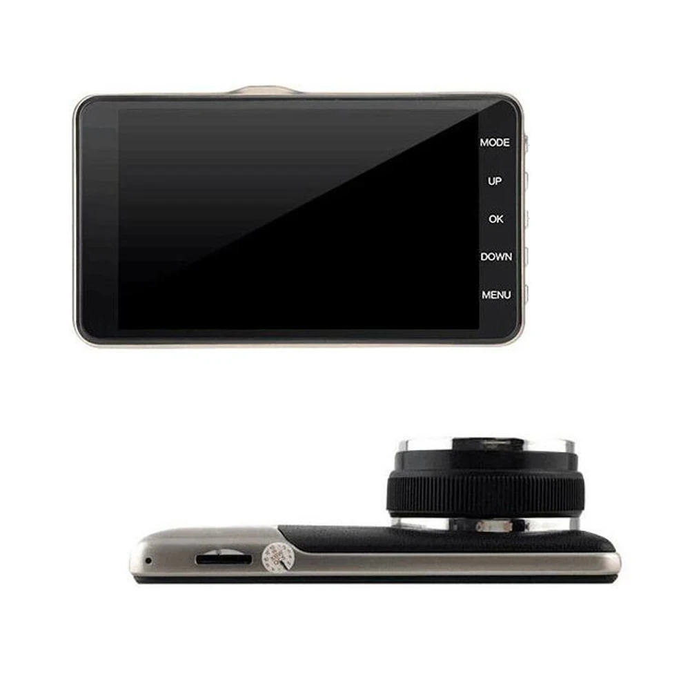 4 дюймовый автомобильный видеорегистратор с двумя объективами 1080P Full HD резервной