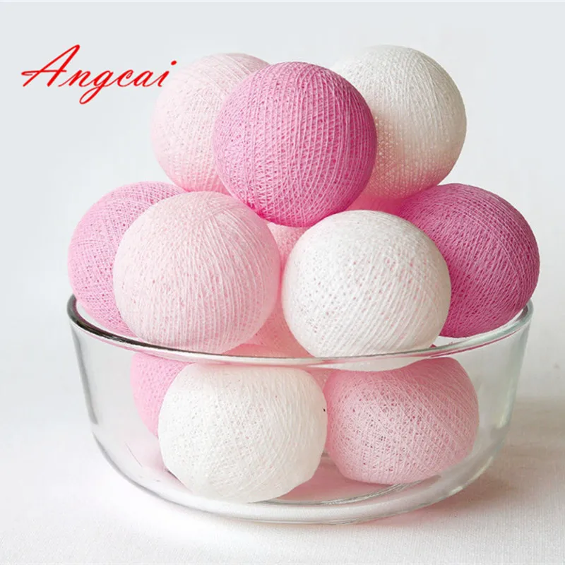 Милая розовая сказочная гирлянда с хлопковыми шариками украшение для вечерние