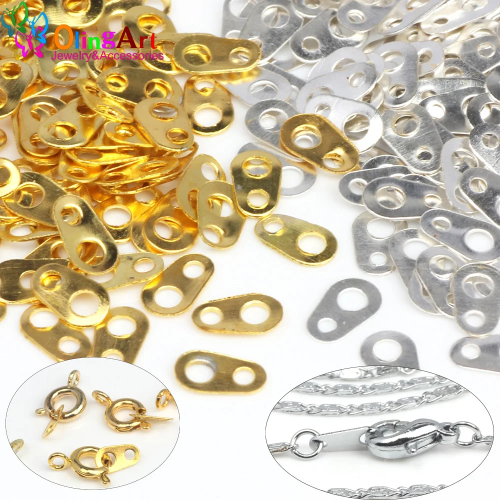 

OlingArt 6MM/9MM 360pcs/Lot Plated Gold Silver Color Metal Crimp End Caps Beads For DIY Bracelet Necklace Jewelry Making