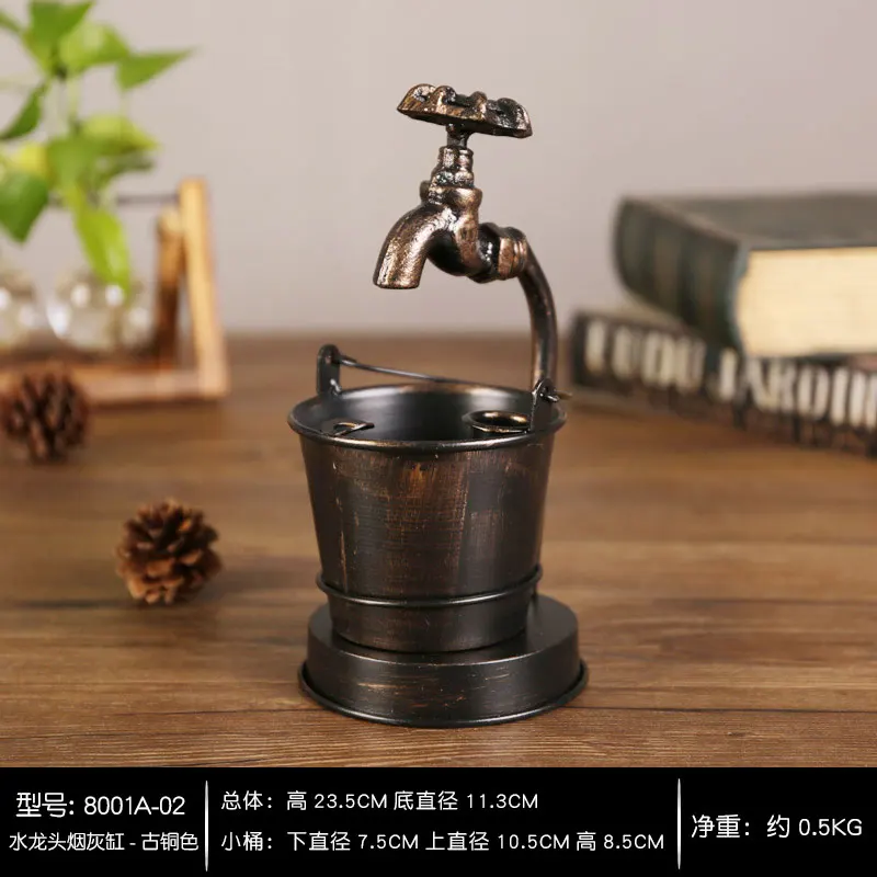 Retro creative iron ashtray bar restaurant office decoration ornaments personalized multi-functional Faucet cigarette | Дом и сад
