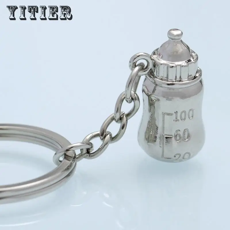 

10 Pcs/lot New Fashion Creative Lovers Cute Baby Bottles Nice Pacifiers Car Keys Metal Key Chains Valentine Day Small Gifts Q008
