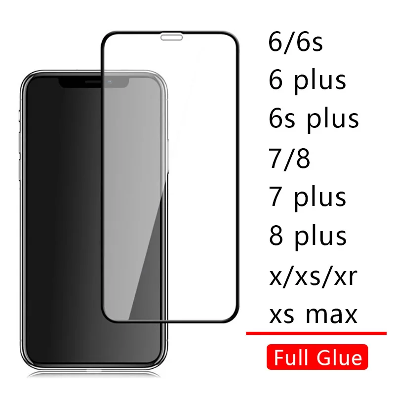 Чехол для Iphone 6 S s 8 7 Plus X R Xr Xs Max полное клеевое закаленное стекло чехол Apple I Phone 6plus