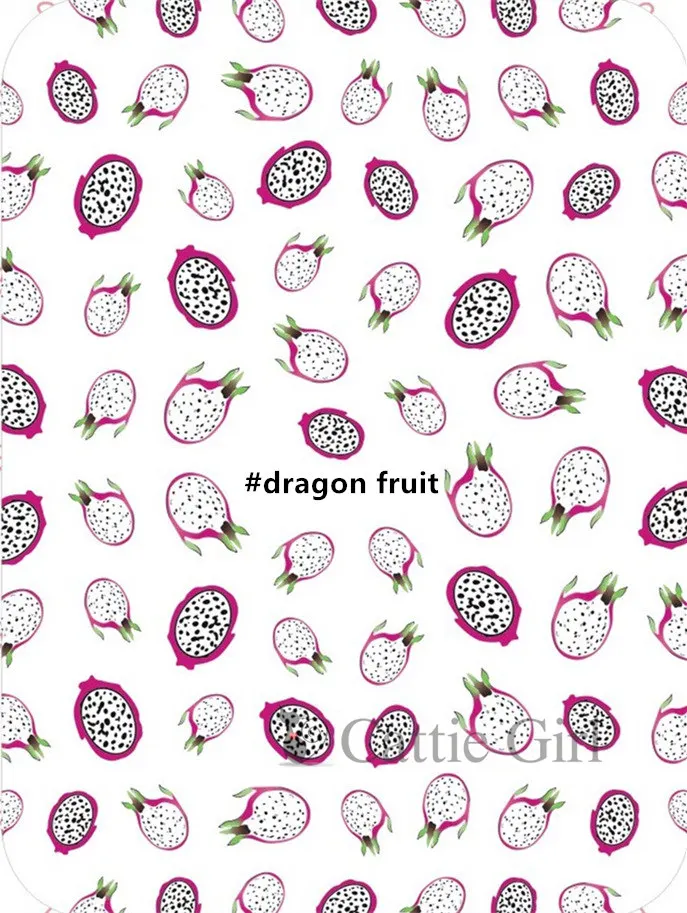 dragon fruit 1 шт., 3D наклейки для ногтей с изображением дракона, фруктов, ананаса, лимона, наклейки для ногтей, s Art, авокадо, наклейки, клей для маникюра, украшения для ногтей - Цвет: dragon fruit