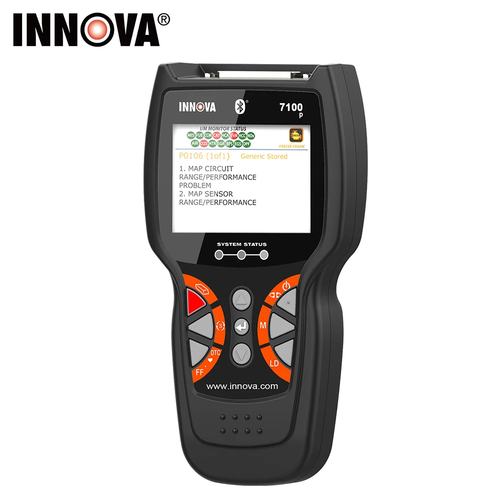 Innova 7100P Профессиональный OBD2 сканер для легких грузовиков и автомобилей ABS подушка