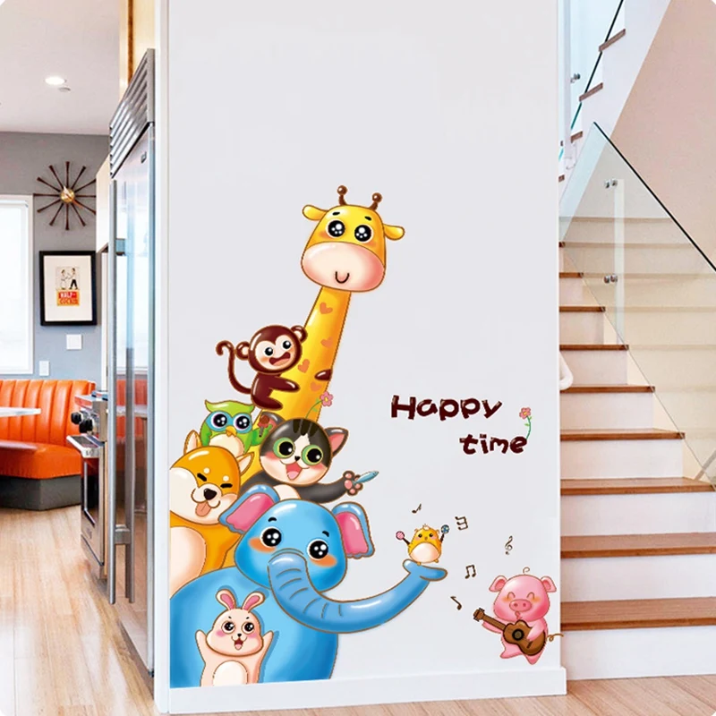 Настенные стикеры HAPPY TIME для детей бумажные наклейки на стену домашний декор