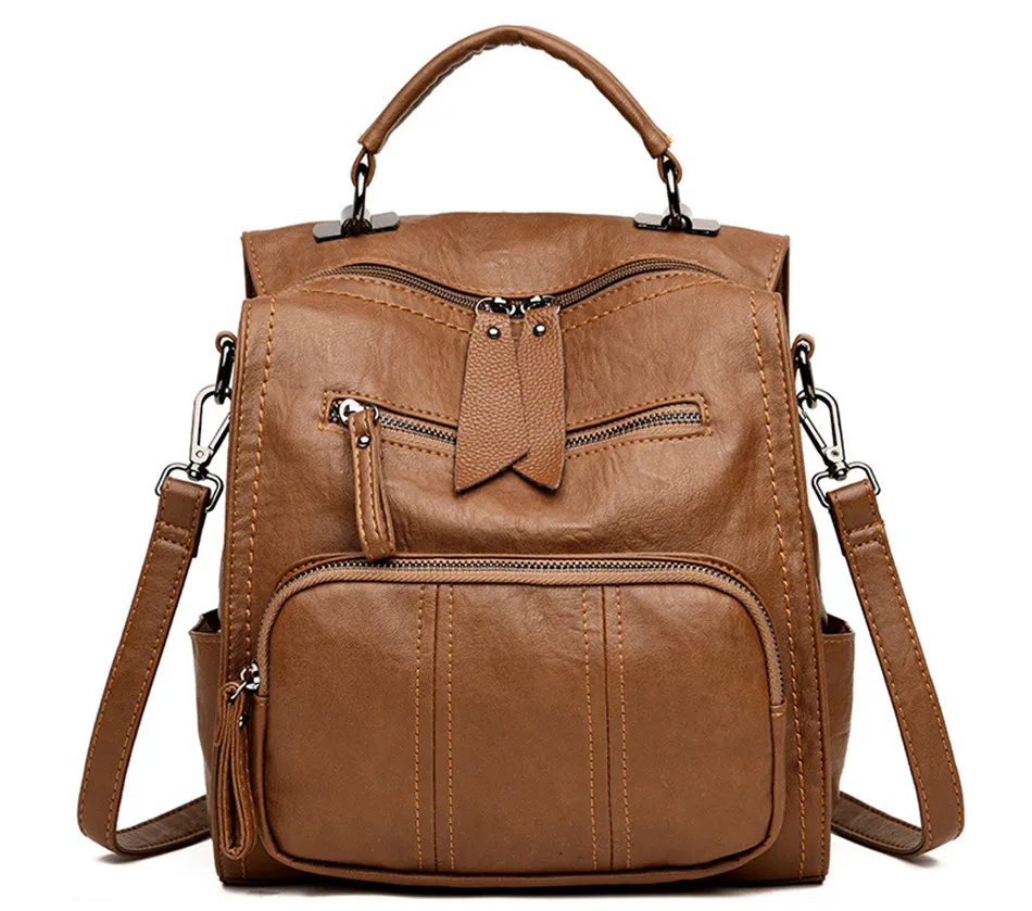 Sac A Dos Femme многофункциональные женские рюкзаки женский рюкзак винтажные школьные сумки для девочек мягкие кожаные сумки на плечо Mochilas