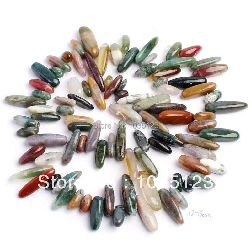 

High Quality 12-18mm Agates Stick Shape Loose Beads Strand 38cm DIY Jewellery Making w56