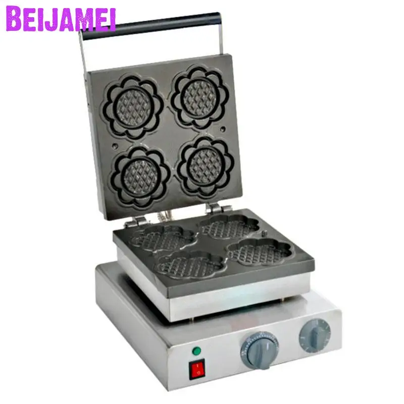 

BEIJAMEI Hot sale bakery machines to make waffle Commercial Electric Sunflower shape waffle making machine