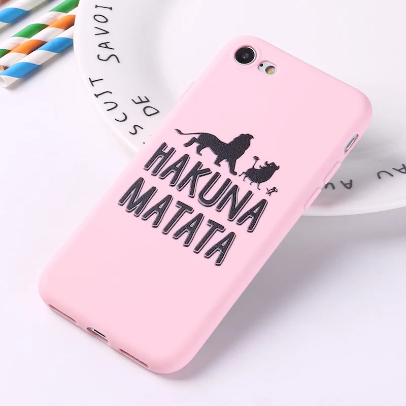 4 Для iPhone 11 Pro 6S 5S SE 8 8Plus X 7 7Plus XS Max мягкий силиконовый матовый чехол Fundas Coque Cover Lion King Pumba Hakuna Matata - Цвет: 4